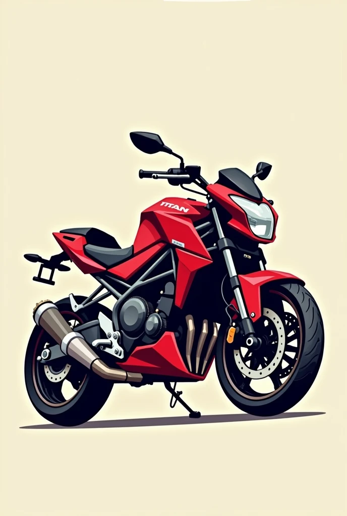 create a corel draw vector of a 2008 red titan motorcycle, sem muitos detalhes