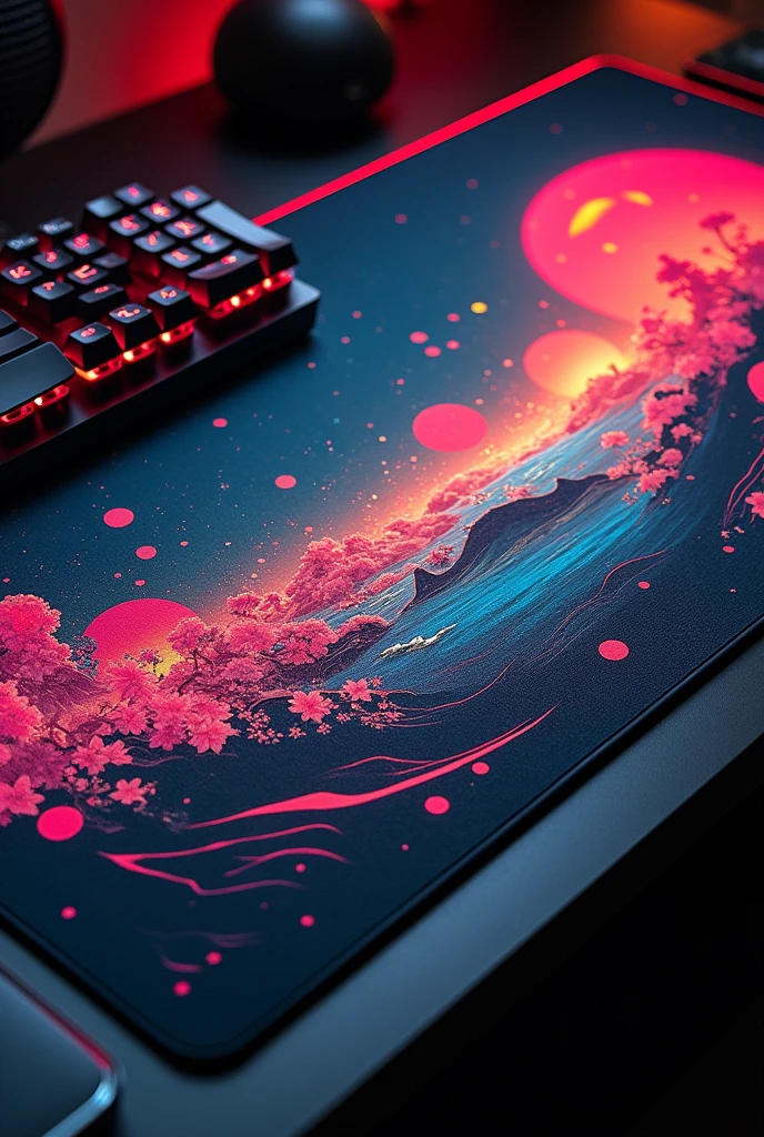 A computer mouse pad, with gamer design, super original, with some Japanese touches and above all with some hidden details that secretly reveal a love