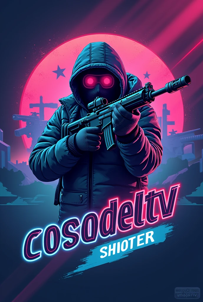 I want a gaming streamer logo my name is CosadelTV, games shooter games