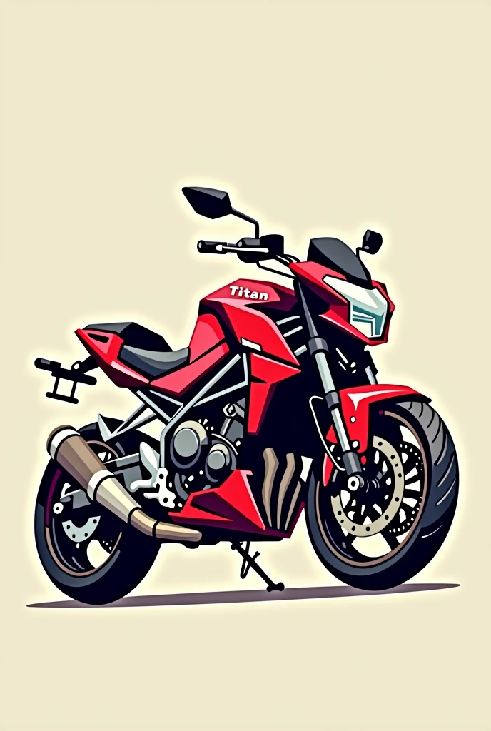 create a corel draw vector of a 2008 red titan motorcycle, sem muitos detalhes