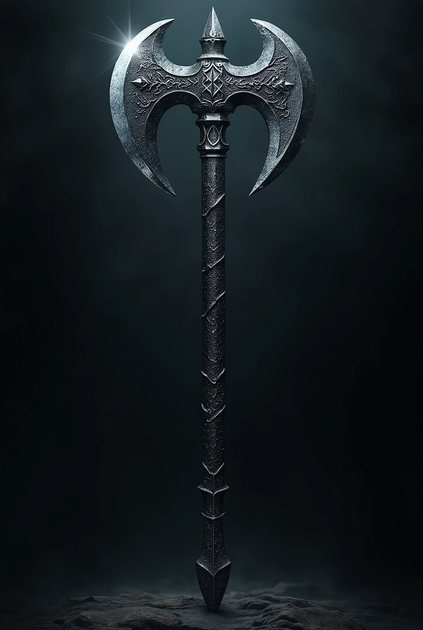 A BEAUTIFUL AX WITH A DARK BACKGROUND