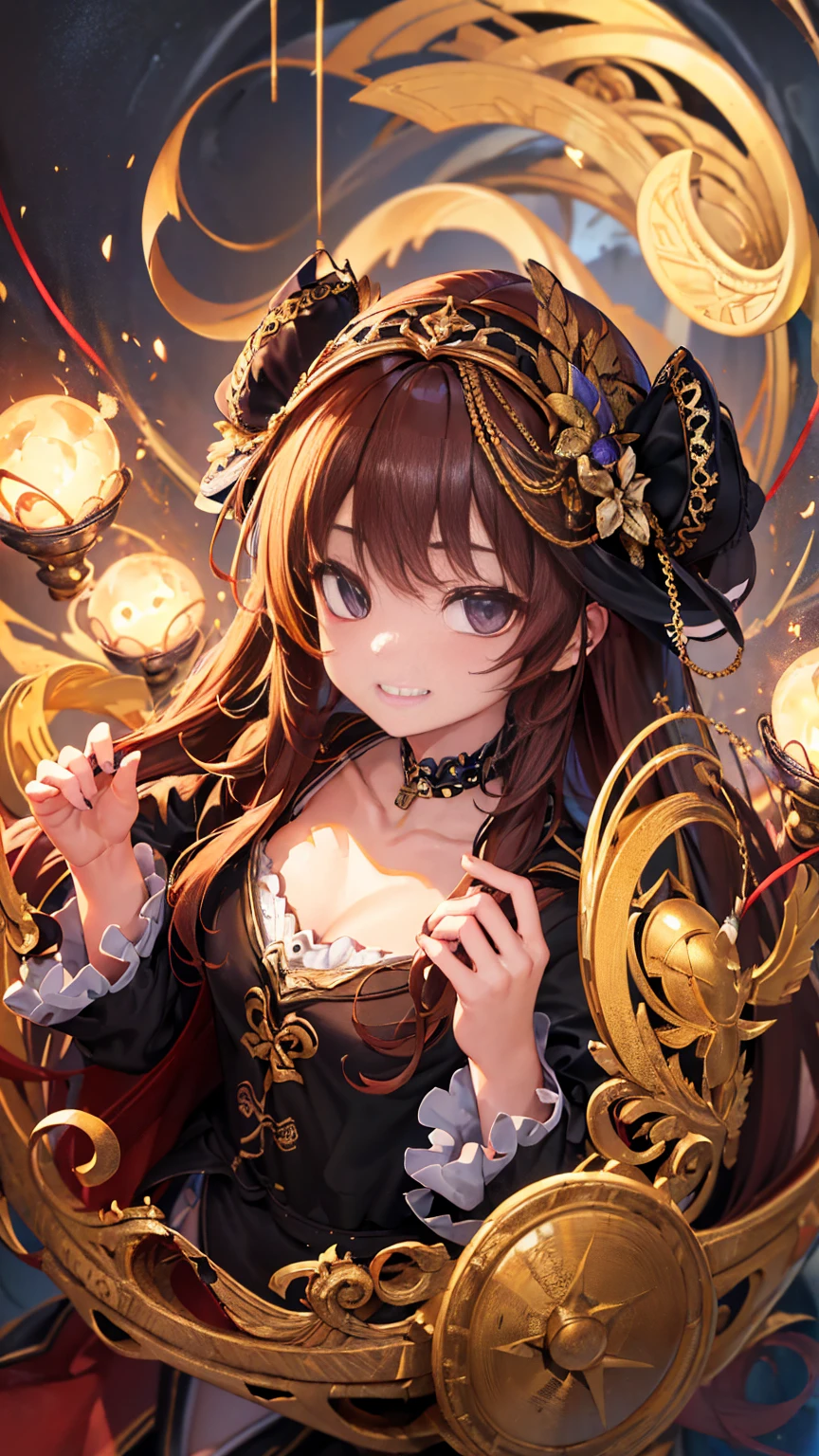(8k、Highest quality、Highest quality、masterpiece)、Detailed face、one person's、 Black Hair、short hair、Twin tails、Blunt bangs、Grey Eyes、Wicked Smile、((Grin))、Large Breasts:1.8、((camisole))、((Denim pencil skirt))、Cowboy Shot、((I had already finished))、Back Alley Background、Sexually seductive girl