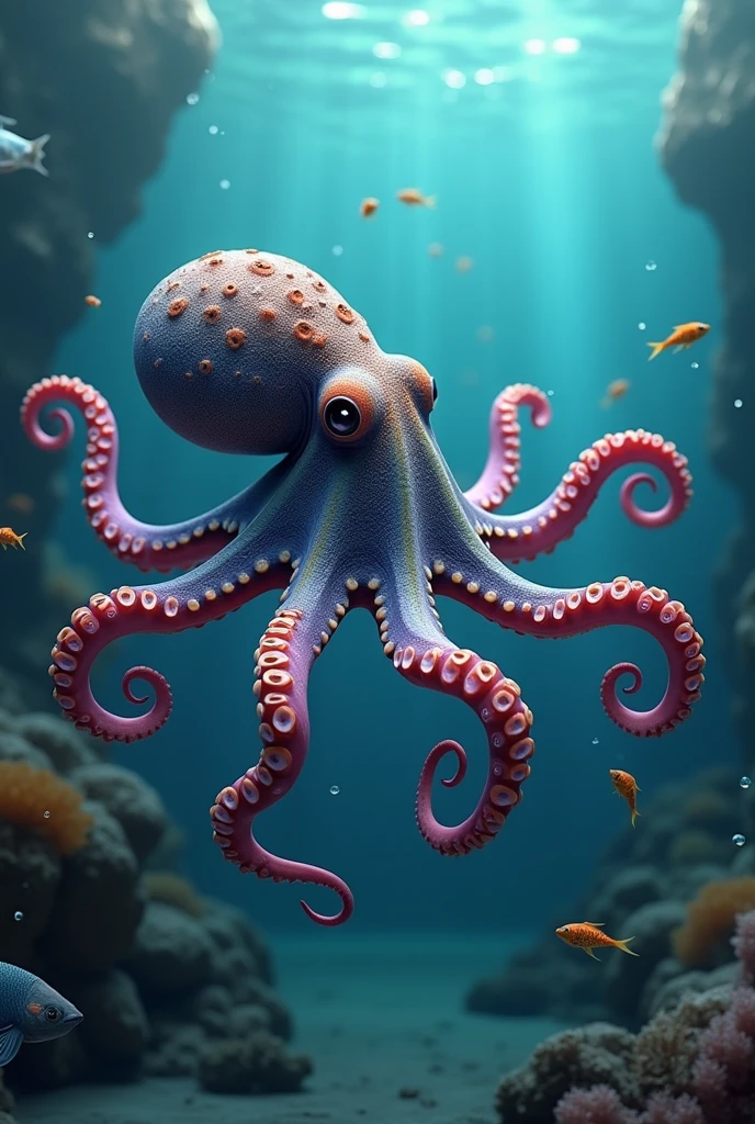 Octopus realistic photo gif