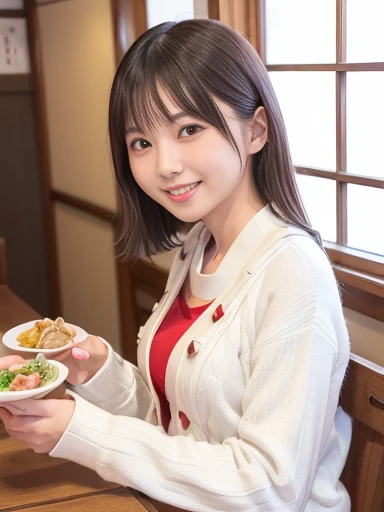 ((highest quality, 8k, Representative works in detail, Ultra-high resolution)), (Group photo), (Looking at the audience), (Mid Shot:), Four attractive businesswomen, A little chubby:0.25, White collared shirt, Grey tight skirt, smile,,mini skirt、Chinese restaurant、A happy face、Facing seats。sitting at a table eating、Eating ramen with chopsticks、Eating ramen with relish、