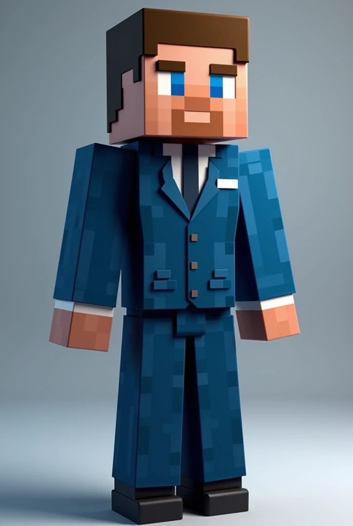 A Minecraft player profile picture in blue suit outfit