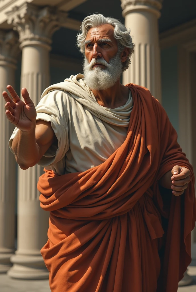 character man greek aesthetics genius,  pointing forward 