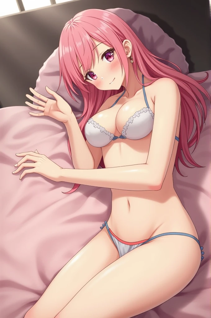 Nino Nakano blushing lying face down in thong