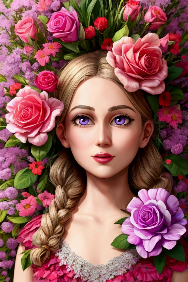 a cartoon human heart with flowers coming out of it