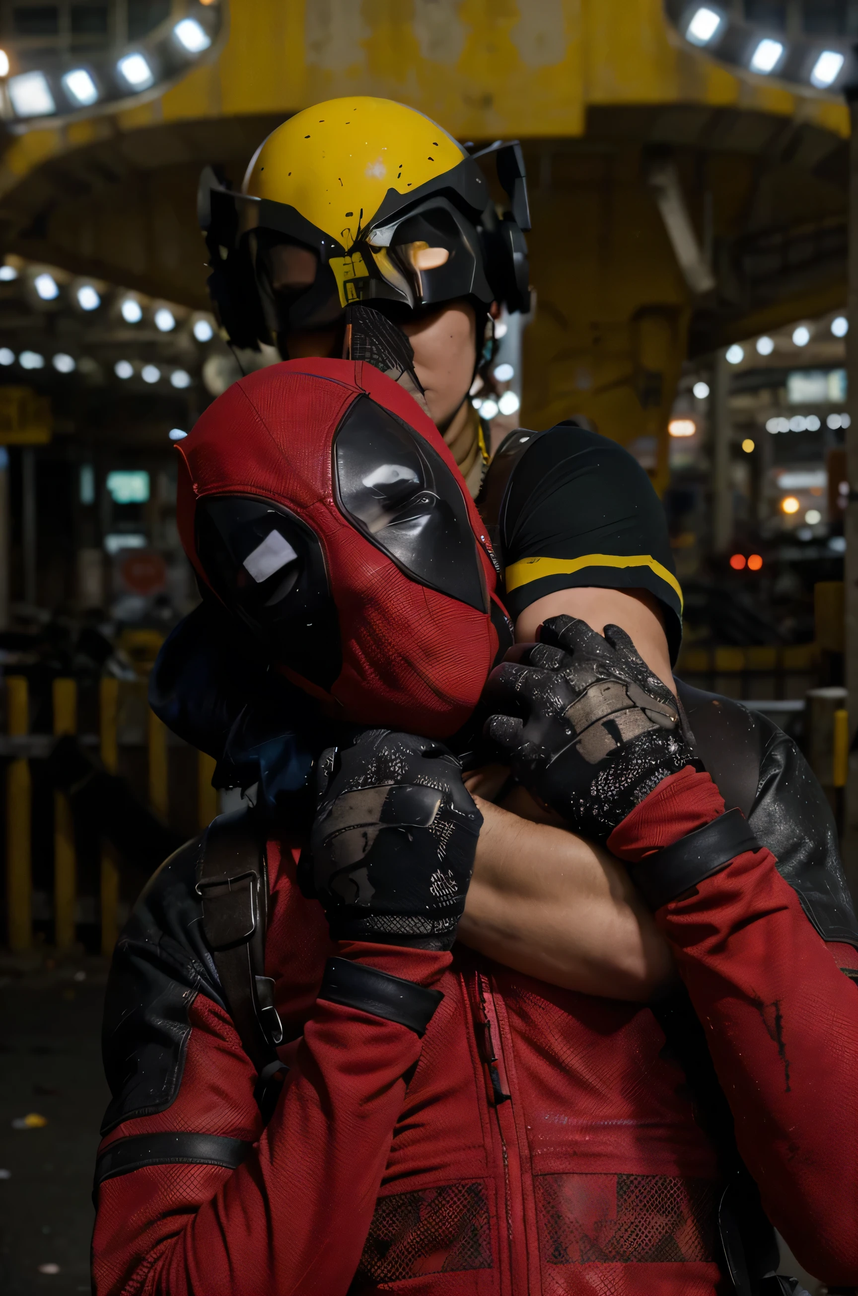 Pikachu with deadpool cosplay