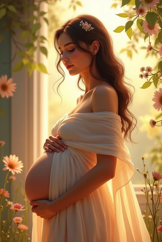 She is  and pregnant with twins.