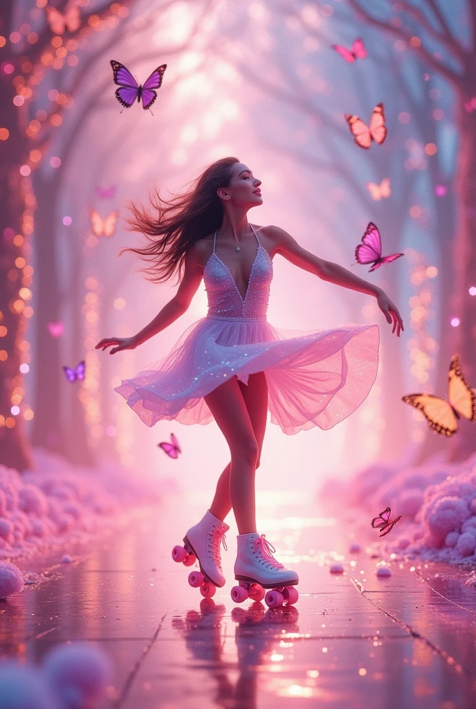 roller skating, glitters, beautiful, 2000s, butterflies, rosado, Frost, bright, love, DREAMS, beauty