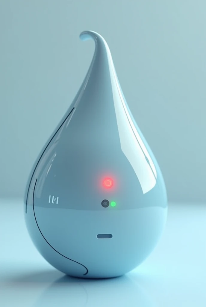 A device in the shape of a drop of water into which a base with a water sample is introduced that will be analyzed by the device and with a red and a green light it will tell me whether or not I can use the water.
