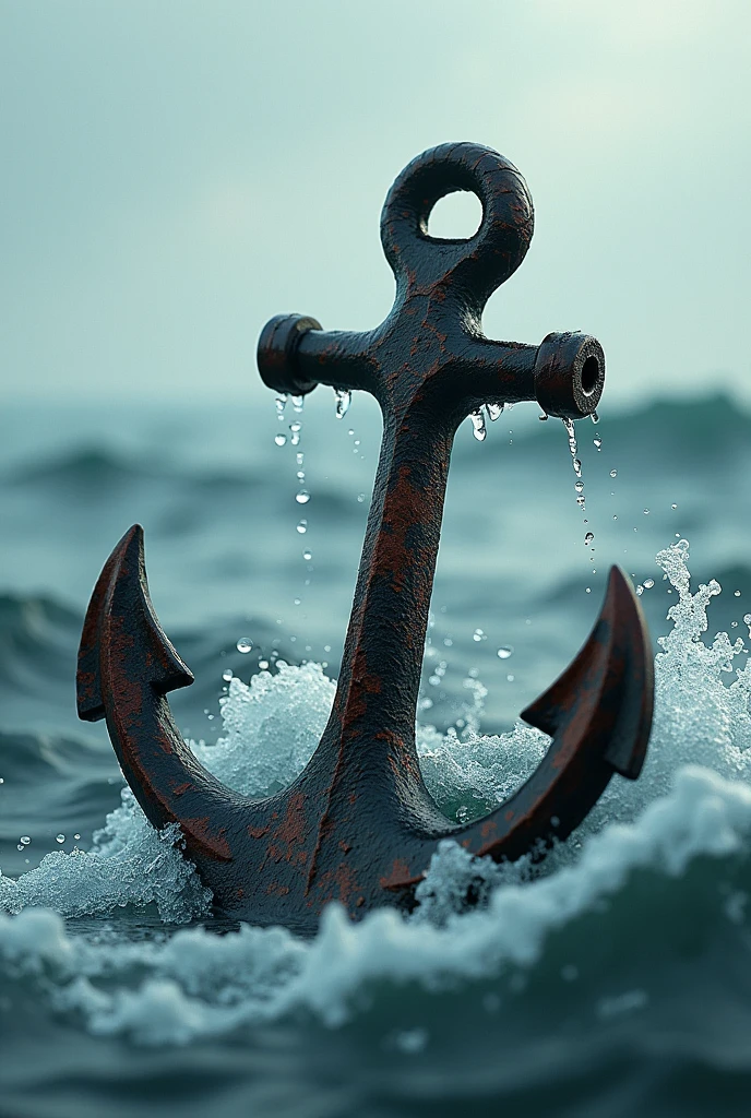 Anchor coming out of the water