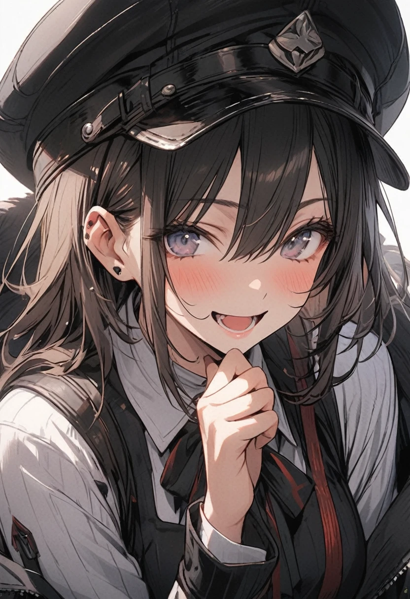 one person's, alone, ((White shirt)), Black knee socks, With pride, Cleavage,Black panties,Show off your panties to your audience,Spread your legs wide,脚をSpread your legs,I can see your pants,Spread your legs and show me your panties,Her shirt was turned up、Bra is visible,Spread your legs,Black bra,Big Ass,Big Breasts,Low - Angle,Chair下からのアングル, Cowboy Shot,uniform, officeの背景, Black Skirt, Pleated skirt, Very short skirt,pantyhose,office,E Cup, Look at the viewers, alone, Thighs ((masterpiece)), sit, Chair, desk work, Computer on the desk, Name tag, ID Day, in house, blush, Sexy pose、Standing back