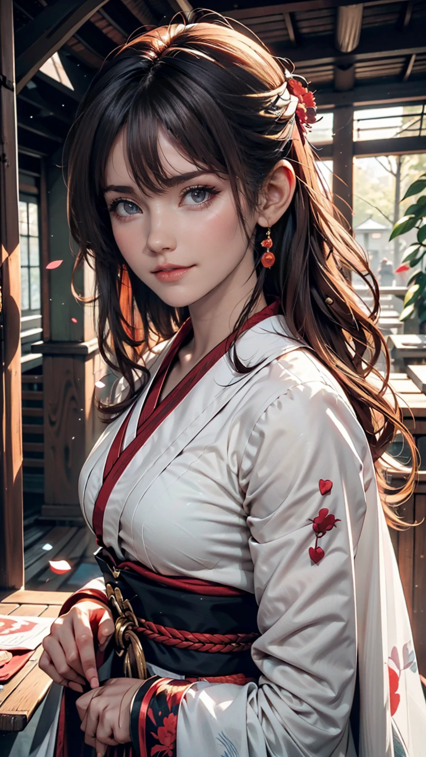 (1 person:1.2), alone, Hime Cut,Traditional clothing of Japan, Red eyes,cartoon style, Joe Fenton, Expressionless black and white photo, camp, Undeserved, Bite, envy, Gust (Lovecraft),Calm, A kind smile, Wayne Barlow,, in gochuumon wa usagi desu ka? style, nostalgic