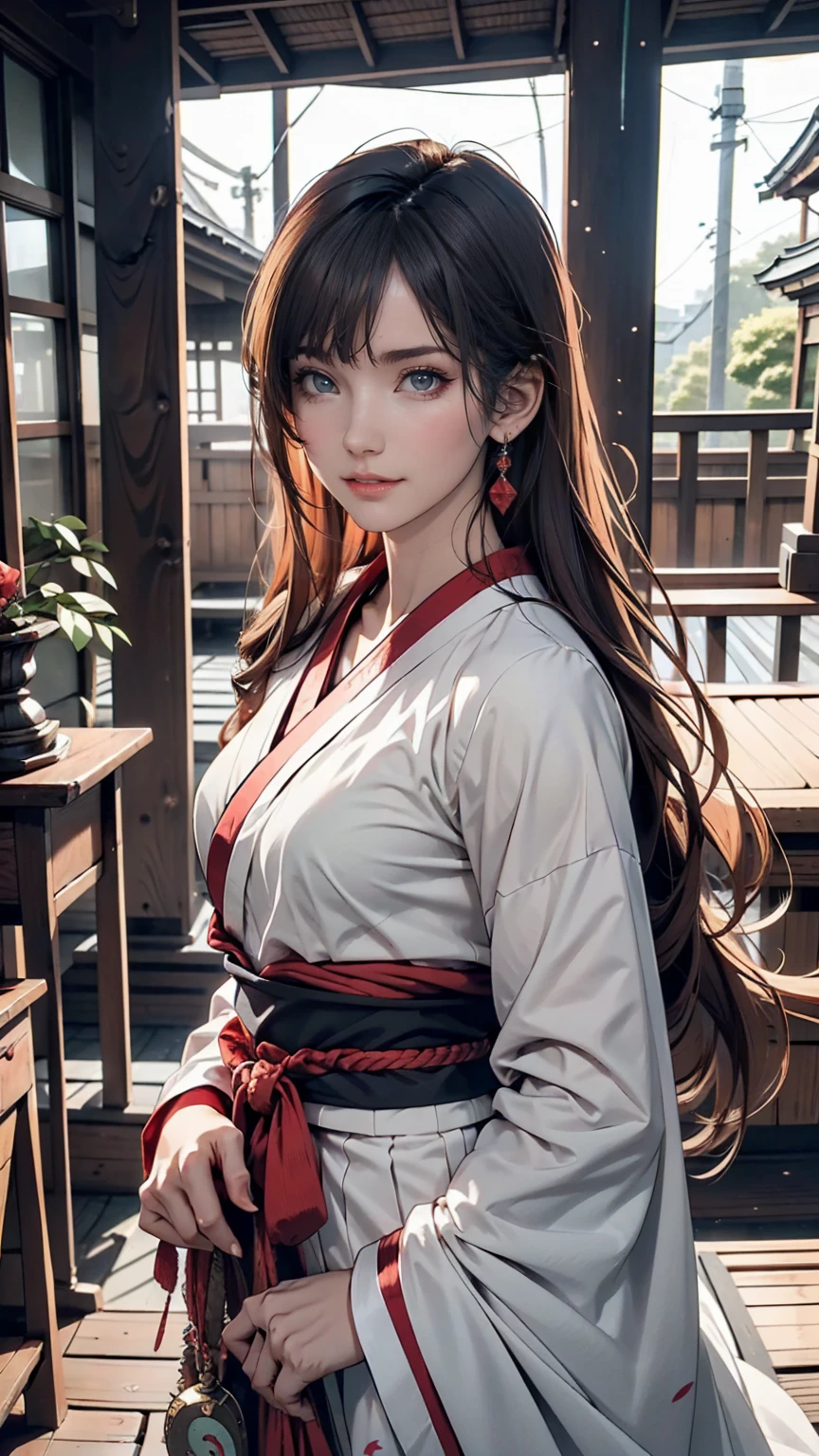 (1 person:1.2), alone, Hime Cut,Traditional clothing of Japan, Red eyes,cartoon style, Joe Fenton, Expressionless black and white photo, camp, Undeserved, Bite, envy, Gust (Lovecraft),Calm, A kind smile, Wayne Barlow,, in gochuumon wa usagi desu ka? style, nostalgic