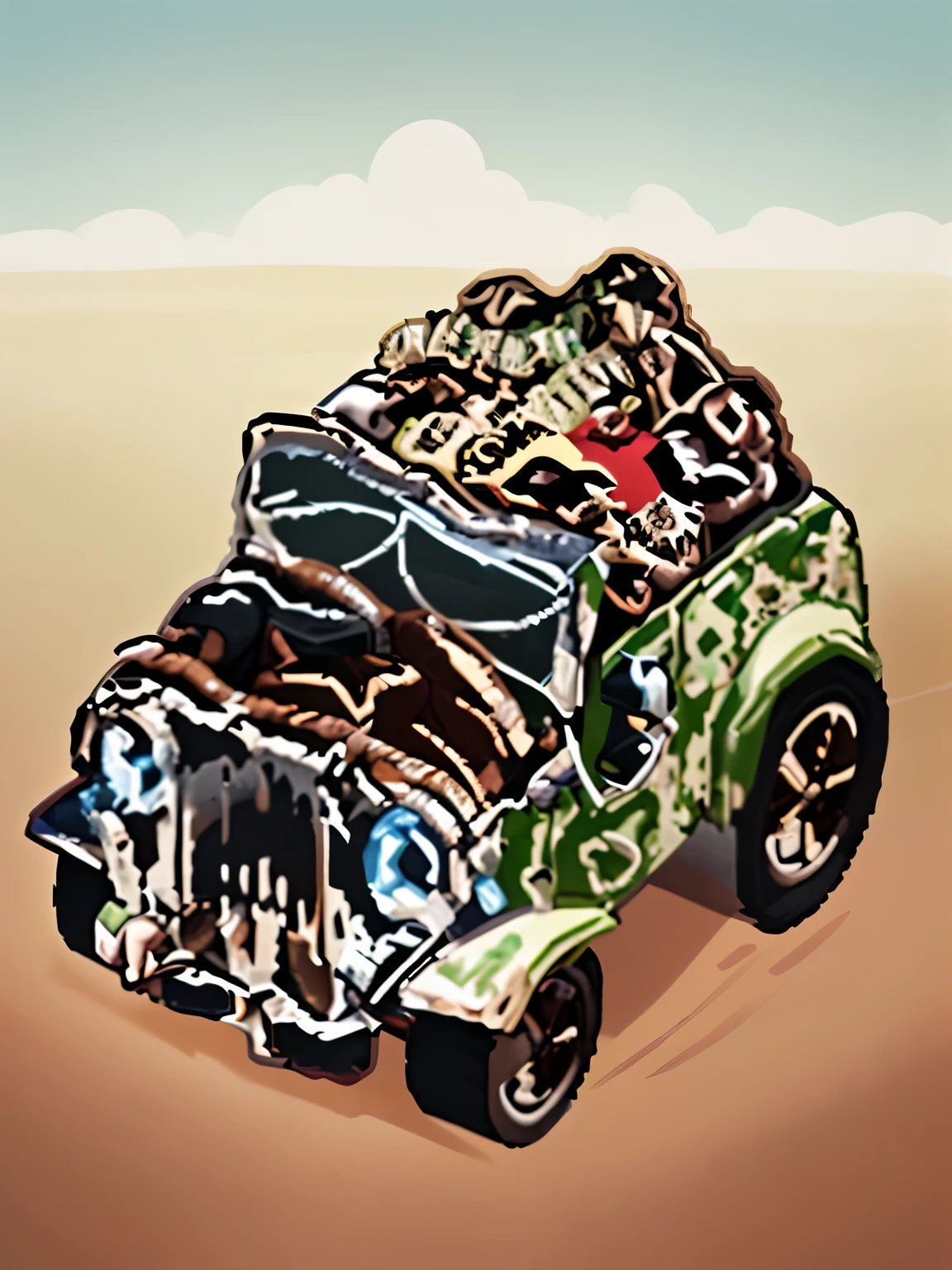 Just make it have more resolution, and that interprets what it really is (A Jeep with trash in all its seats