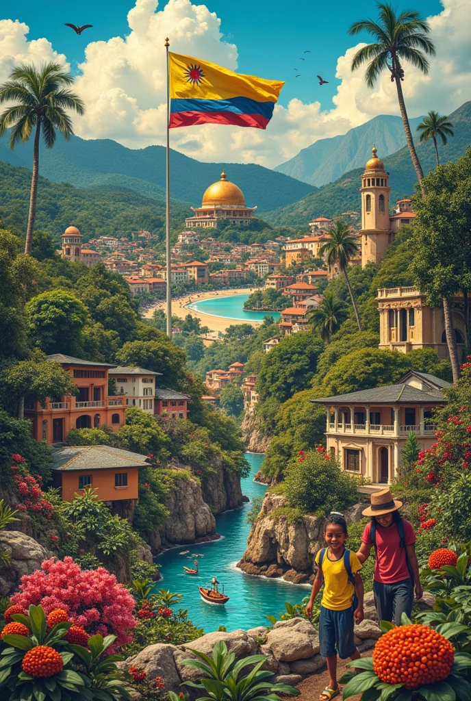 COLLAGE OF REPRESENTATIVE IMAGES OF COLOMBIA
