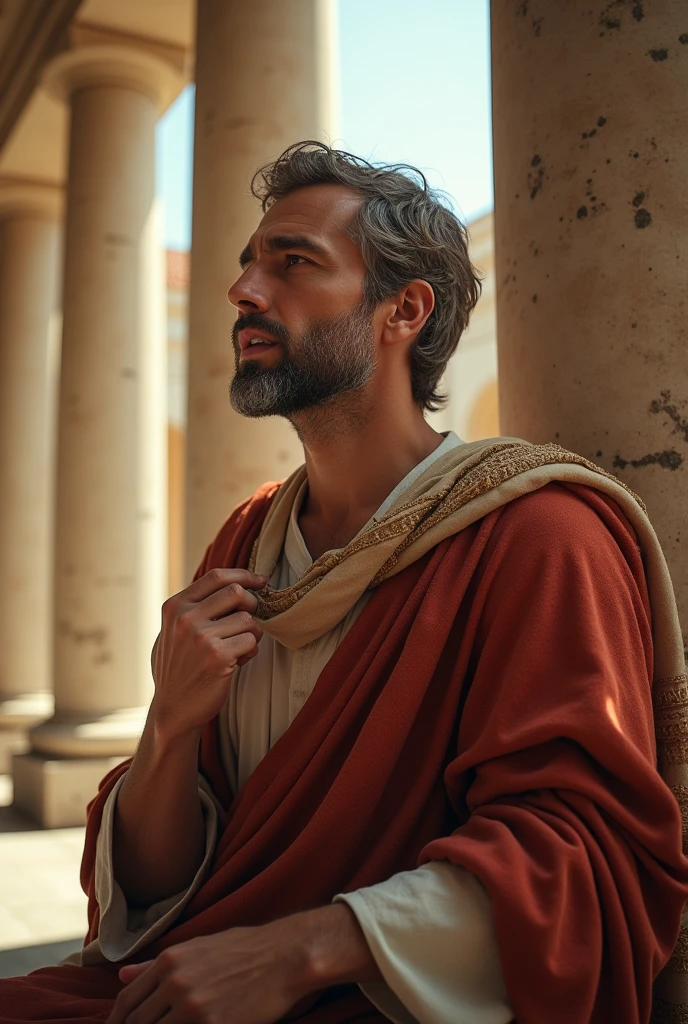 character man greek aesthetics genius, speaking, with the mouth open