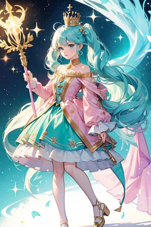 Queen Unity is a white unicorn with teal colored hair and a gold horn. She stands at 8 inches, which is 2 inches more than the standard Enchantimal dolls released up to this point.
She wears a pink dress, with a floral design on her skirt.
Accessories: She comes with a gold crown, scepter, chest piece and shoes. SPARKLE; GLITTER