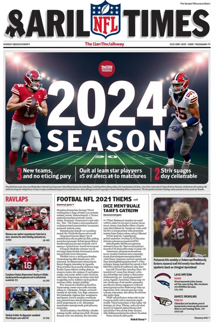 Newspaper announcing the new NFL 2024 season