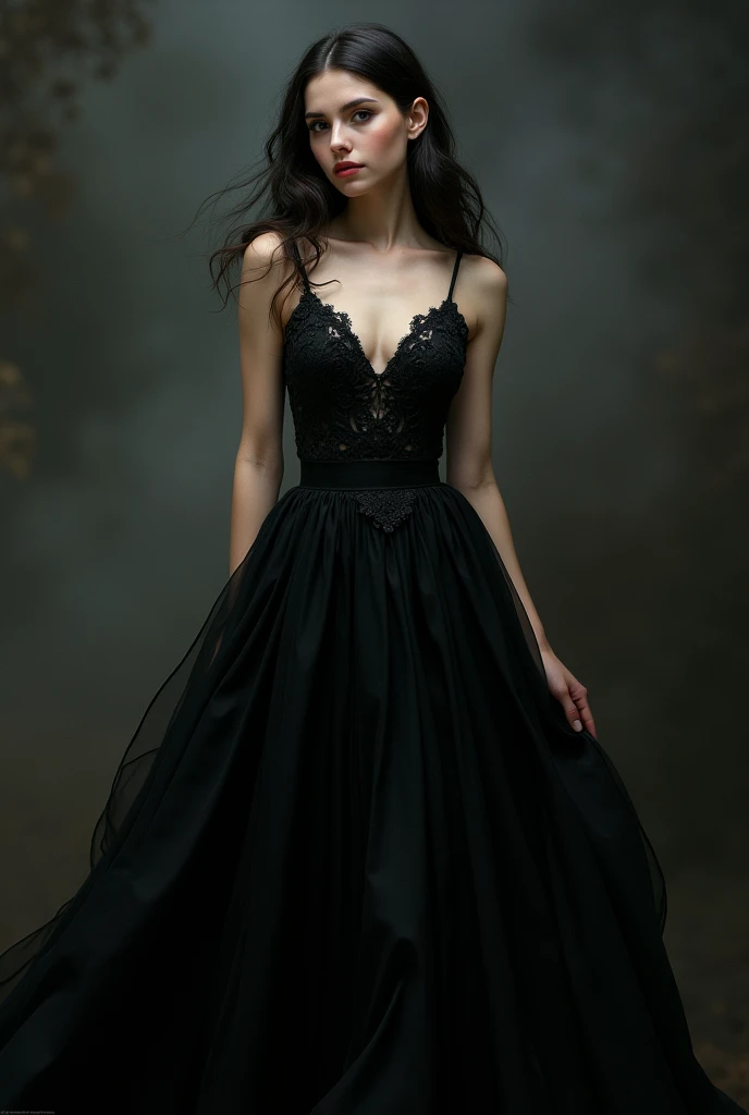 woman in black dress