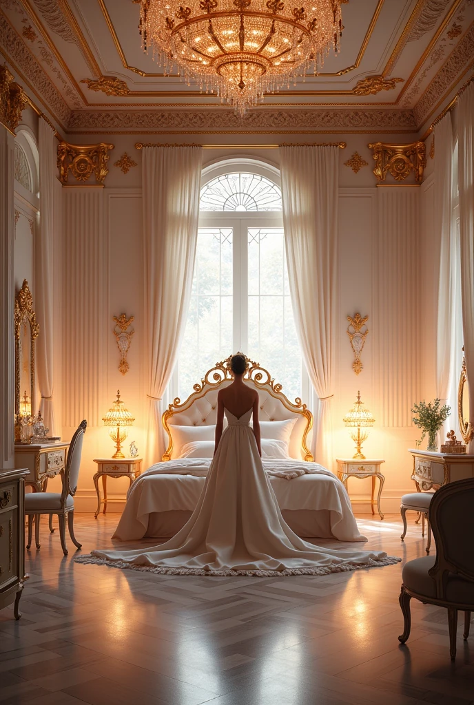 Beautiful crystal bedroom of royalty