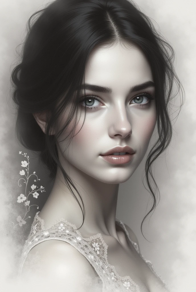 Beautiful woman face drawing