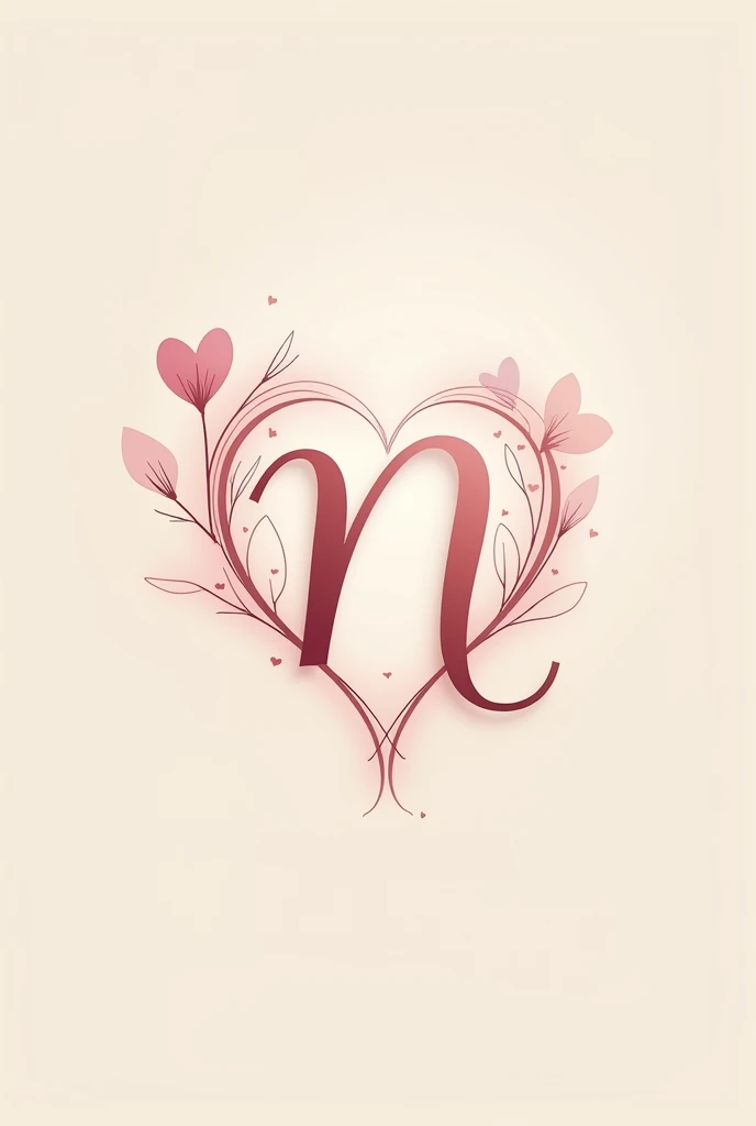Delicate logo with fine lines and a light romantic touch, joining the letter “n” with a heart