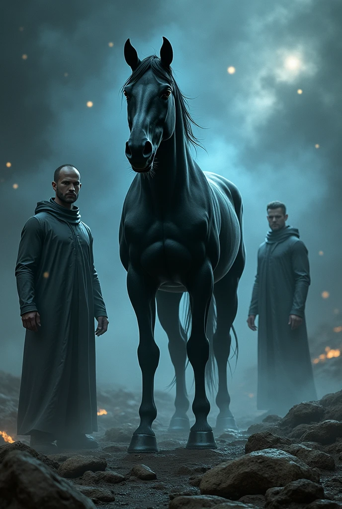 Black horse is the middle ground between spaceman and earthman.