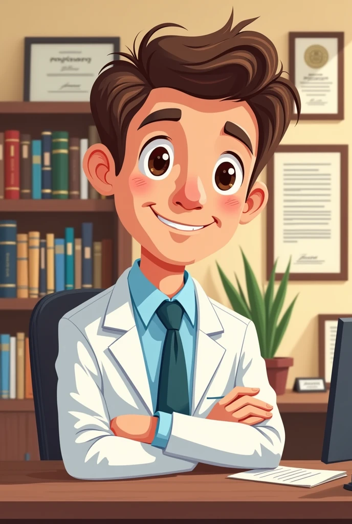 Cartoon drawing of a full-body psychologist