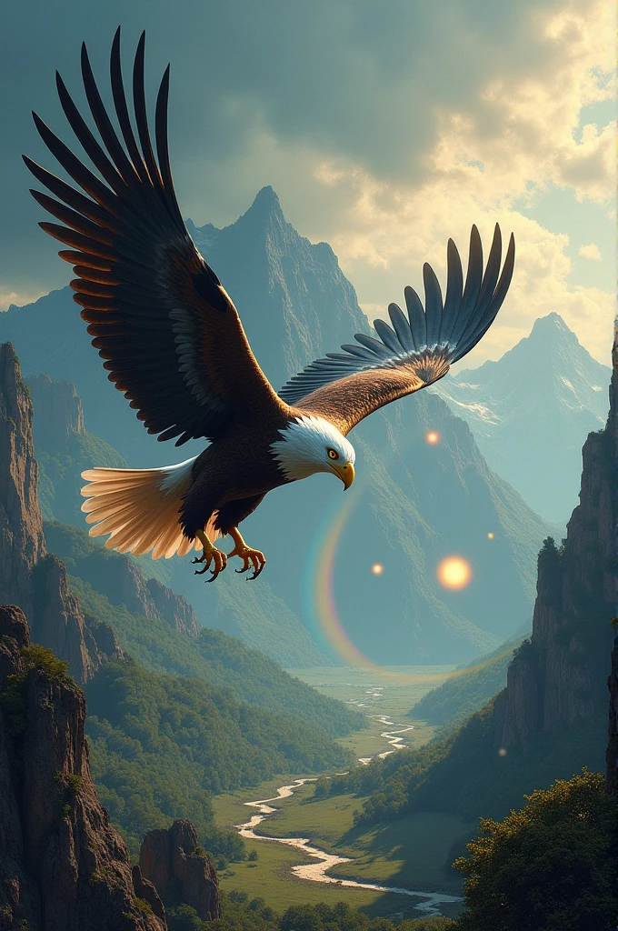 An eagle that is looking for money and luck