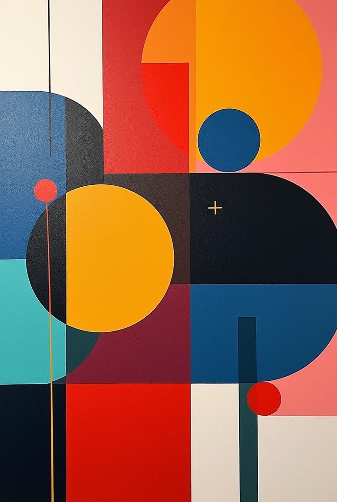 abstract painting, on the Carlos Cruz-Diez style, following the 60-30-10 color composition rule