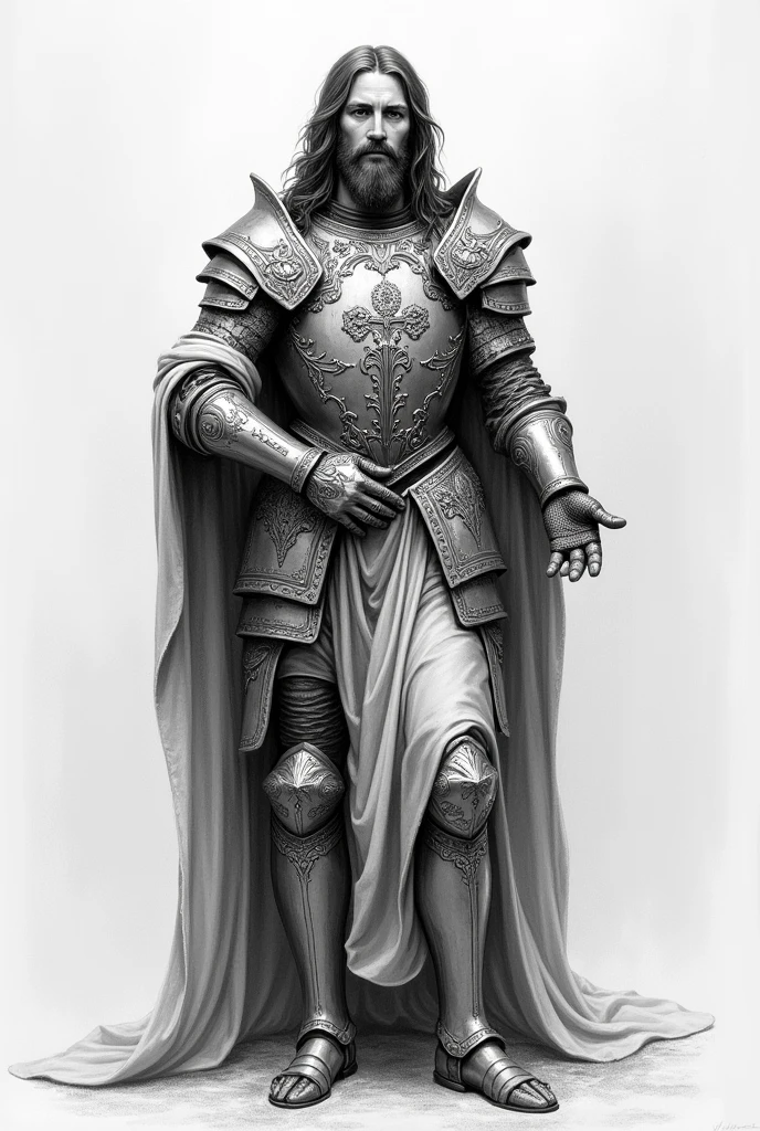 Jesus with armor sketch 