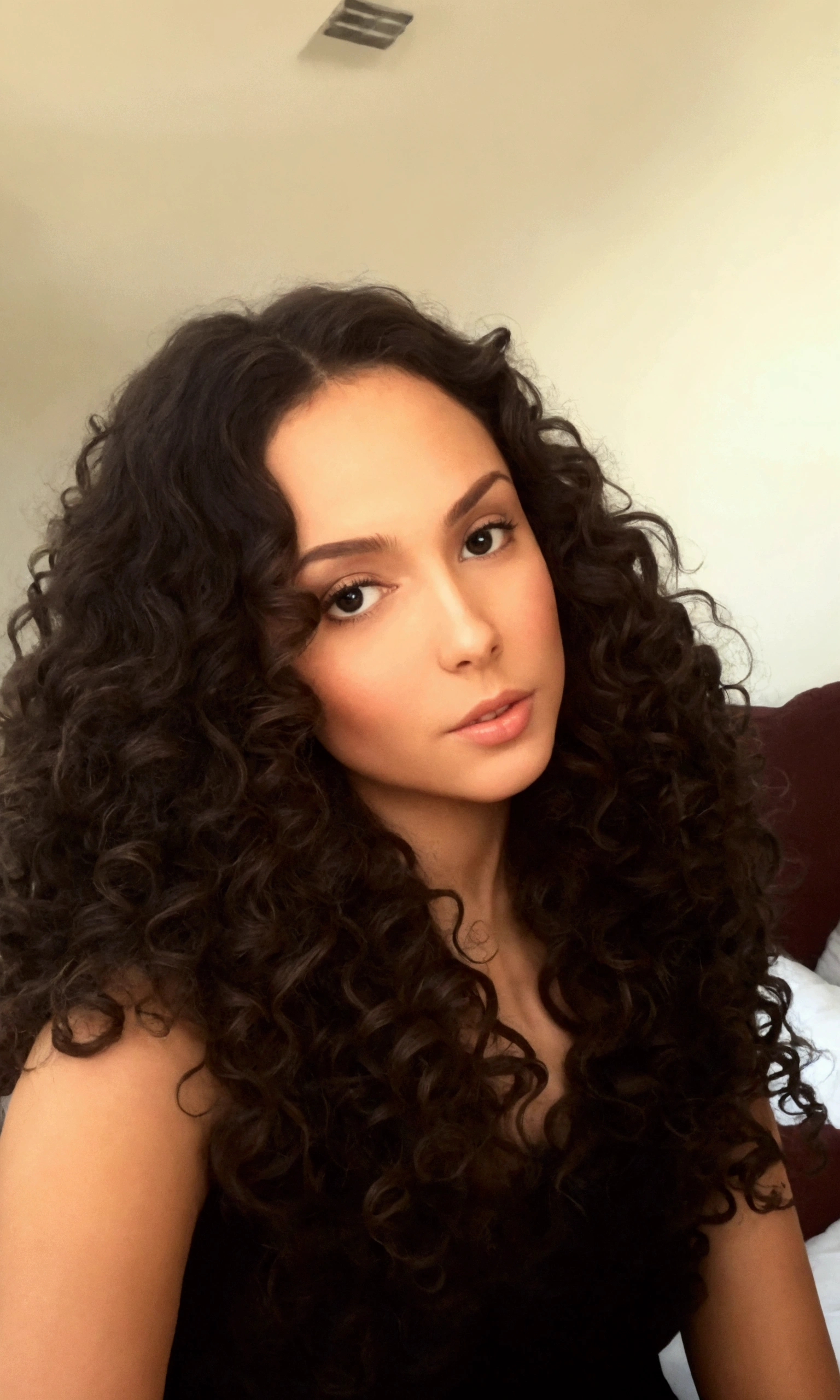 Brunette with curly hair