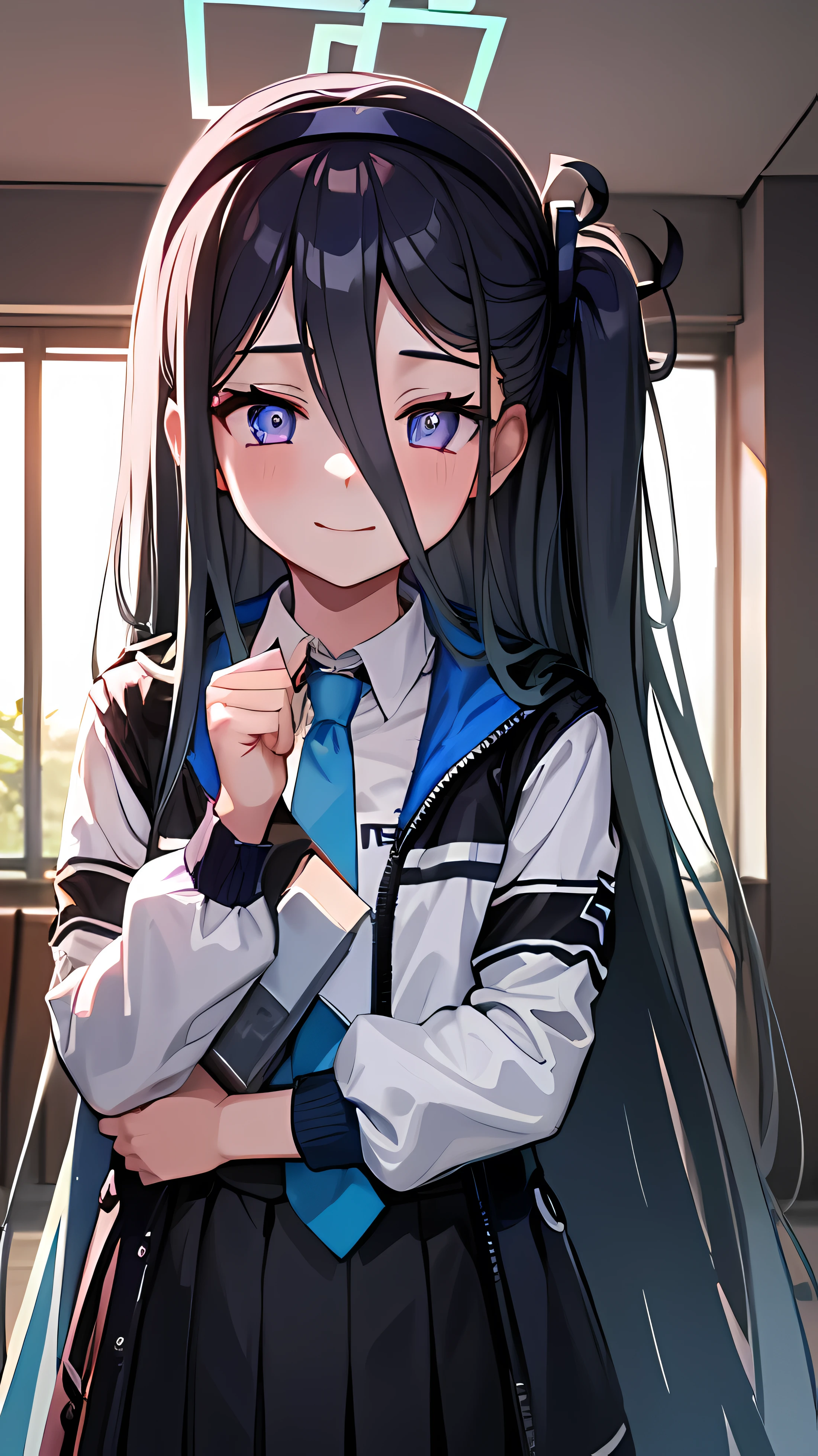 Alice Def, Hello, (Very long hair:1.1), Purple eyes/Pink Eyes, indoor, Loving smile, A slight blush, room, Growl, monitor, masterpiece, Highest quality, High resolution, throw, ,Upper Body, Embrace your audience, Close-up view