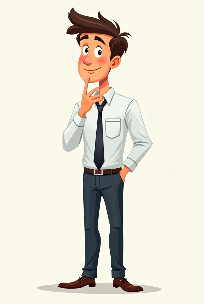 Psychologist man standing full body cartoon drawing 