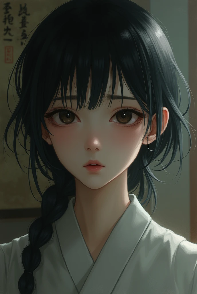 High resolution, A troubled Japanese woman
