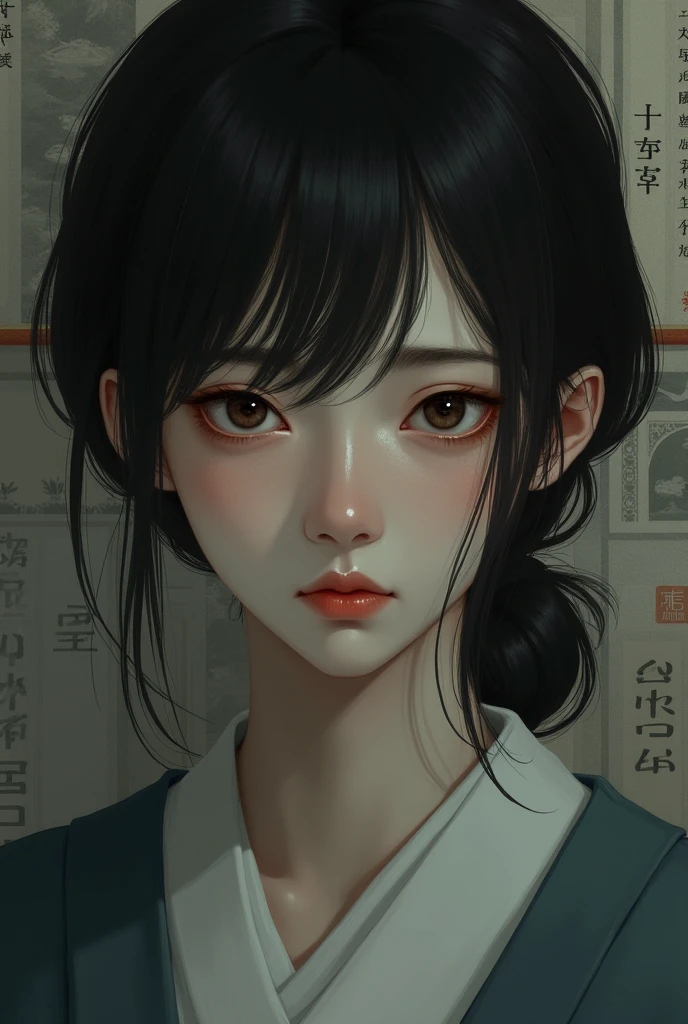High resolution, A troubled Japanese woman