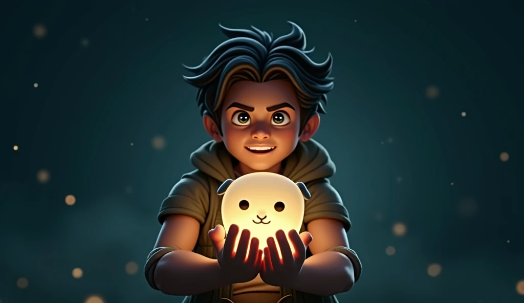 a muscular athletic young man holding a small puppy, 8k highly detailed photorealistic, beautiful detailed eyes, beautiful detailed face, extremely detailed features, realistic lighting, cinematic, warm color tones, natural outdoor lighting