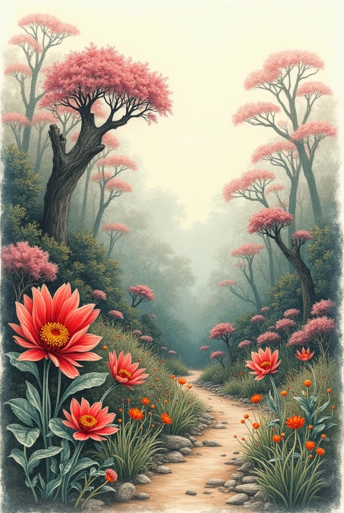 Drawing from nature applying the law of figure and background