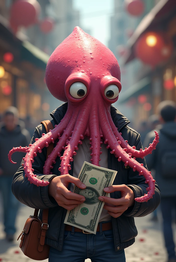 squid stealing money