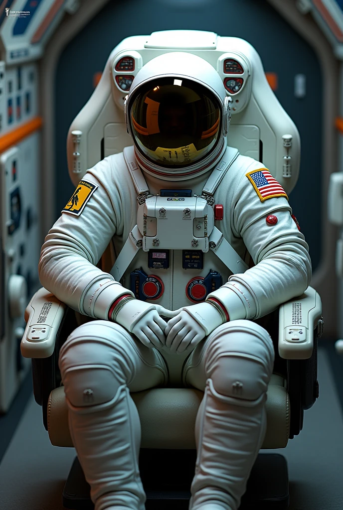 astronaut sitting on chair