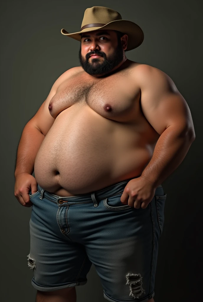 chubby fat mexican with facial hair wearing a trucker hat sexy shot upclose of his butt wearing jeans farting out of his butt