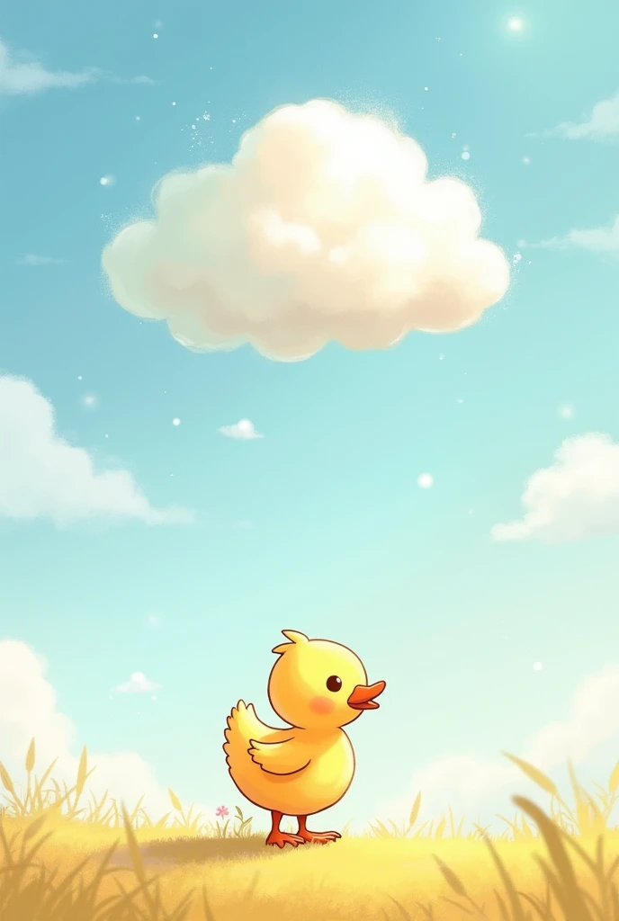 El patito y THE CLOUD
Un día, A little duck called Pato saw a cloud in the sky that looked like a big white pillow.. He decided to try to fly to her to rest.. Duck jumped and flapped his wings with all his might., but I couldn't get that high.
So, THE CLOUD, watching Pato's effort, He went down a little to meet him. Pato se posó suavemente en THE CLOUD, which took him for a walk in the sky. Since then, Every time Pato looked at the sky, sonreía al recordar su vuelo con THE CLOUD amiga.