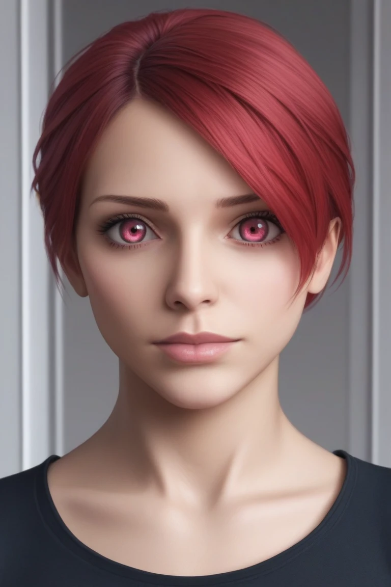 a handsome man with crimson hair, deep red galaxy-style eyes, smart body in a crimson coat and black jeans, (best quality,4k,8k,highres,masterpiece:1.2),ultra-detailed,(realistic,photorealistic,photo-realistic:1.37),portrait,digital art,dramatic lighting,vibrant colors,cinematic,chiaroscuro,dark,moody,intense,powerful