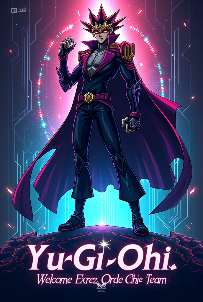 Create a Yu Gi Oh game team logo saying welcome to the Peniche team
