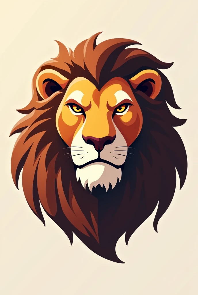 2d animated animal face logo representing leadership for a logo

