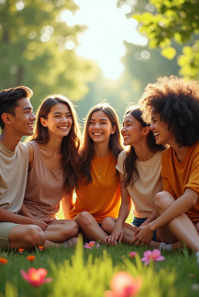 5 realistic happy young people 

