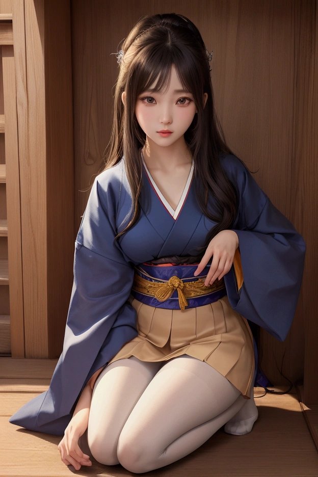 Ulzzang-6500-v1.1, (original photo:1.2), (realistic:1.4), beautiful detailed girl, very detailed 눈과 얼굴, beautiful and delicate eyes, does not make sense, It's incredibly ridiculous.., huge file size, very detailed, high resolution, very detailed, best quality, masterpiece, Chemomimi, ((Japanese girls' high school )), illustration, very detailed, BAPV, Integration, 8K wallpapers, amazing, fine details, masterpiece, best quality, very detailed YTD 유니폼 8k 벽지, shine a light on the face, movie lights, 1 woman, , (()), ((dynamic pose))), (camel toe), (half), (pantyhose), (Kneeling and sitting with your legs bent))